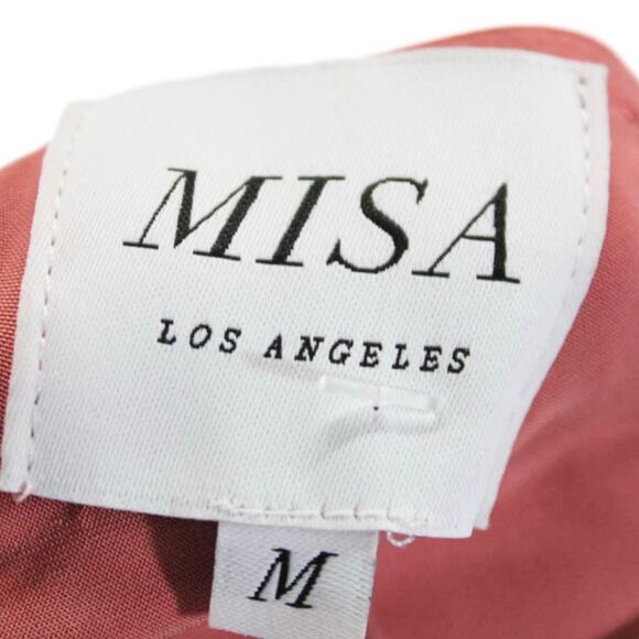 Misa Los Angeles Parvaneh Coral Pink Jersey One Shoulder Draped Mini Dress M - Picture 7 of 10